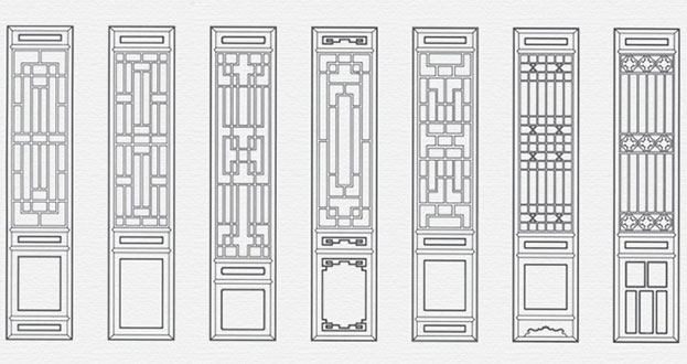 突泉常用中式仿古花窗图案隔断设计图